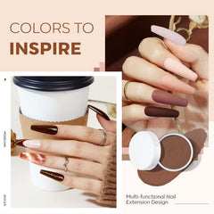 Modelones acrylic powder color swatches showcasing neutral tones for everyday elegance.