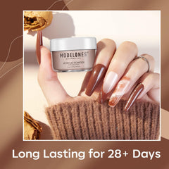 Modelones aplicación de uñas acrílicas sin lámpara para secado natural.