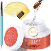 Modelones builder nail gel kit clear extension in action for strong nails