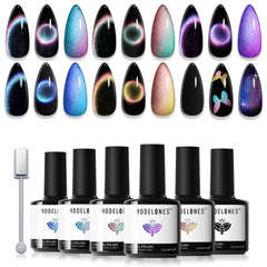 Modelones Cat Eye Gel Black Base for magnetic color shifts and rainbow effects.