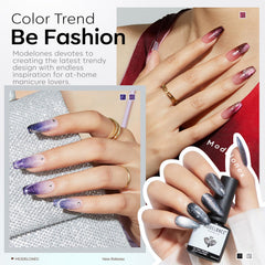 Modelones cat eye gel polish packaging displays six colors.
