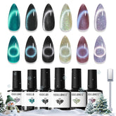 Modelones cat-eye gel nail polish set with six colors for festive holiday nails