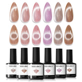 Modelones cat-eye nude-nail-polish with magnetic effect for chic cat-eye nails.