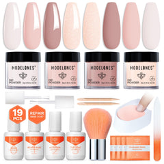Modelones dip powder kit nude swatches for natural everyday nails