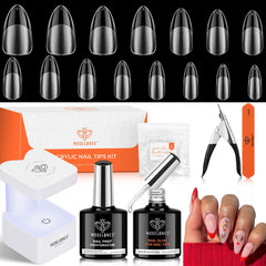 Modelones gel nail kit almond set overview for at-home salon look