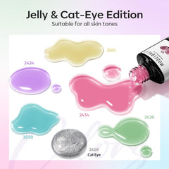 Modelones pastel pink jelly swatch shows translucent chic finish for versatile nails
