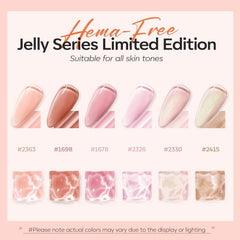 Modelones milky pink swatch shows translucent finish for natural-looking nails
