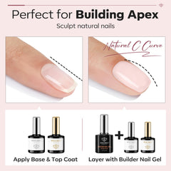 Modelones nude pink builder gel color layer demonstrating 60–90s LED/UV cure.