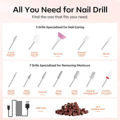 Modelones nail drill LED light illuminates detailed work for safer polishing.