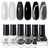 Modelones nail polish set with six colors for chic options.