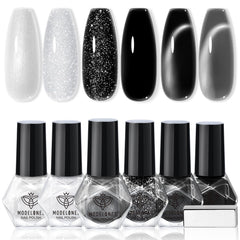 Modelones nail polish set with six colors for chic options.