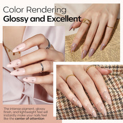 Modelones nude dip powder kit nude shade for natural-looking nails.