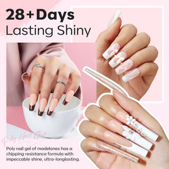 Modelones poly nail gel kit 48W lamp with timer for fast curing sessions.