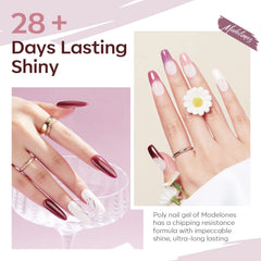 Modelones burgundy gel swatch for sophisticated at‑home extensions