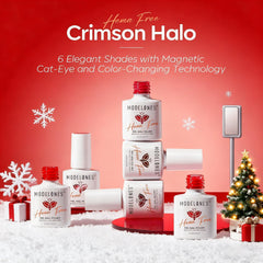 Modelones red gel polish bottle closeup highlights rich pigment and glossy finish
