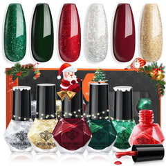 Modelones esmalte Navidad rojo: acabado intenso para manicura rápida y festiva.