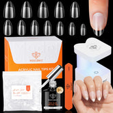Modelones short almond nail tips kit for at-home gel manicure