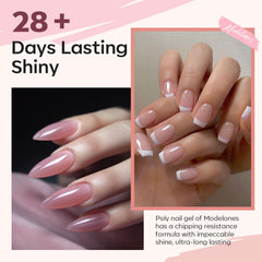 Modelones slip solution for smooth gel application and clean lines.