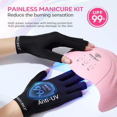 Modelones UV protective gloves blocking UV rays for safe manicures
