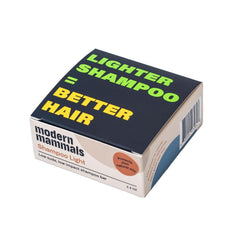 Modern Mammals Light Shampoo Bar packaging highlights fragrance-free vegan formula.