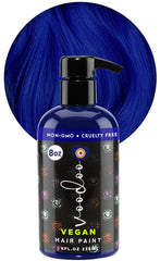 MOEHAIR Serenity Blue dye bottle pouring for at-home vibrant color.