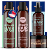 Moerie shampoo bottle with lush lather promotes fuller-looking hair