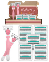 MoHern women's razor handle grip demonstrates a secure, non-slip shave.