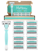MoHern travel razor for women green packaging highlights compact on-the-go design