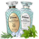 Moist Diane anti-dandruff shampoo bottle showing refreshing scalp cleanse