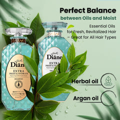 Moist Diane conditioner bottle emphasizes keratin and argan oil for smooth hair