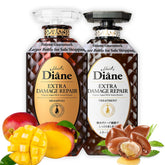 Moist Diane damaged hair shampoo bottle front with keratin benefits
