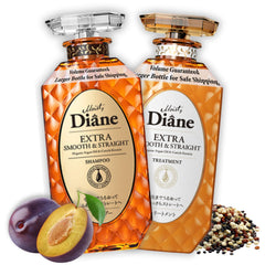 Moist Diane keratin shampoo bottle showing sleek packaging for smooth, frizz-control on home use