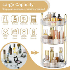 MOKANI 360 rotating organizer guardrail: keeps items secure while you browse the tiers.