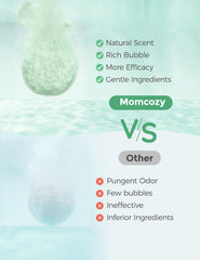 Momcozy orange-shaped bath bomb delivers sweet scent and gentle cleansing for delicate skin.