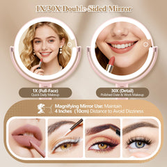 MOMOKUBA makeup mirror 3-color LED light offers cold, natural, and warm options.