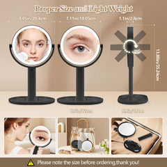 Momokuba makeup mirror with three LED light modes for different environments