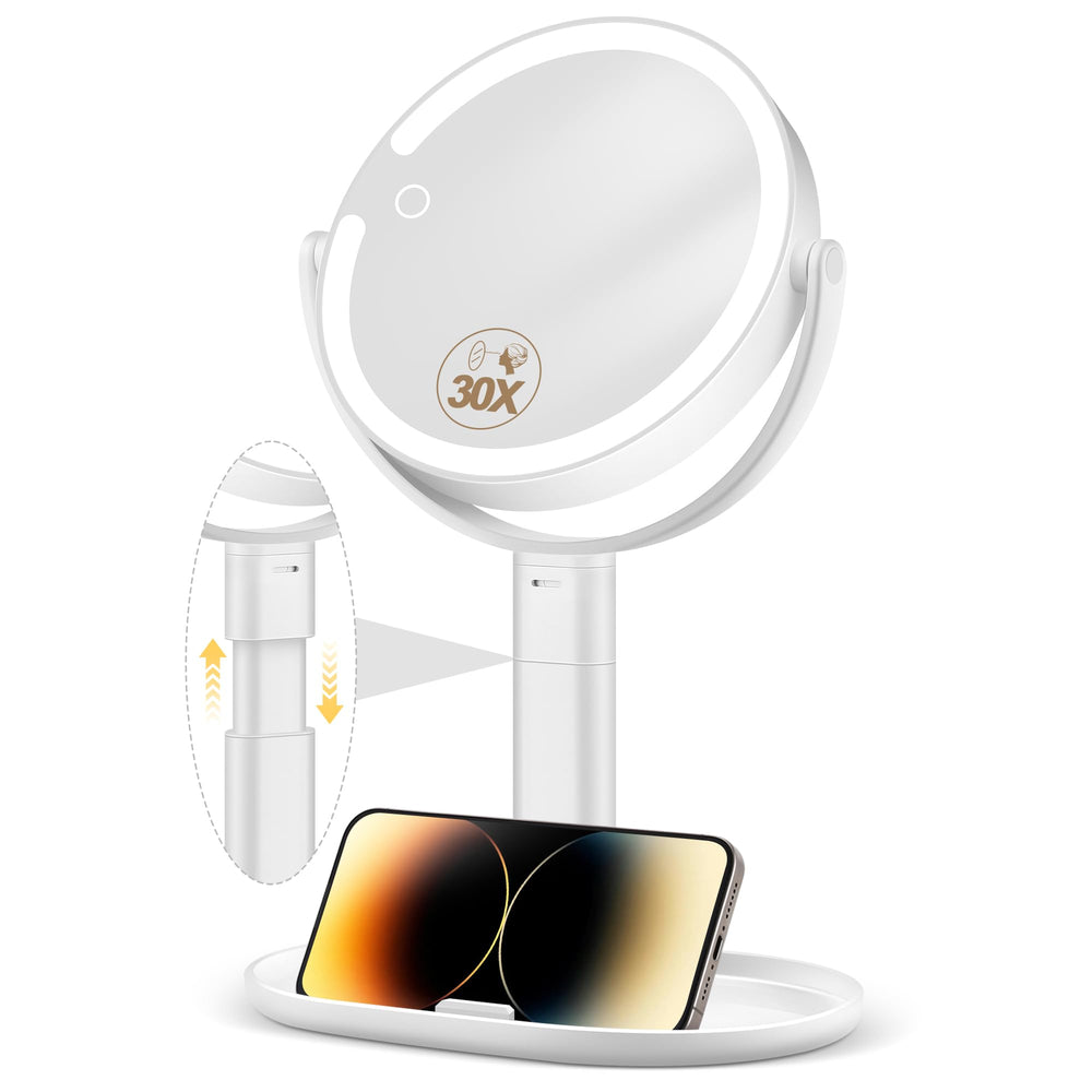 MOMOKUBA makeup mirror with lights in full-view for even, detailed lighting
