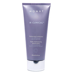 MONAT IR Clinical Thickening Conditioner bottle closeup shows vegan fuller-hair formula.