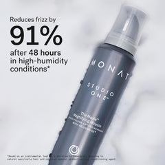 MONAT The Moxie Magnifying Mousse on damp hair ready for application and styling