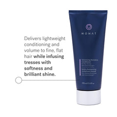 MONAT Volumizing Revitalize Conditioner bottle back highlights vegan, sulfate-free formula