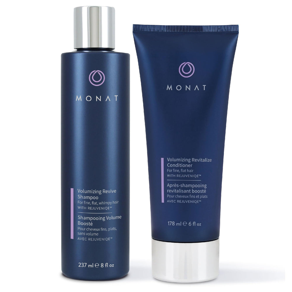 MONAT Volumizing Shampoo bottle front offers lightweight lift for fine hair.