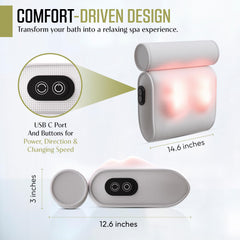 MONET Massaging Bath Pillow IPX8 waterproof design handles full submersion and immersion