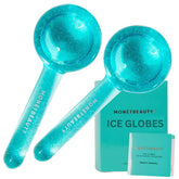 MonétBeauty Ice Globes for Face close-up showing the cooling glide for depuffing and glow