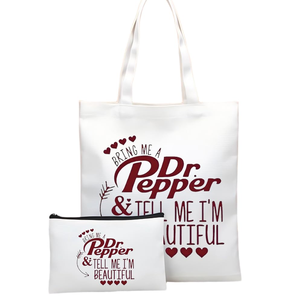 MONNYCAR Dr Pepper bag front view shows large capacity for cosmetics and travel items