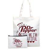 MONNYCAR Dr Pepper bag front view shows large capacity for cosmetics and travel items
