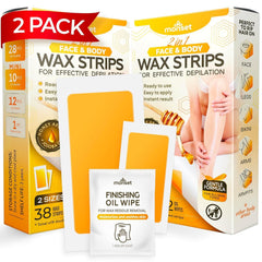 MONSET Wax Strips body collection 2-pack for quick, convenient at-home waxing.