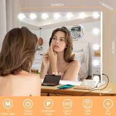 Moonee mirror with 10x magnifier for precise eyeliner.