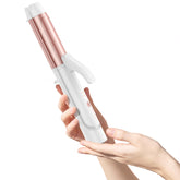 Mooqlizz Dual Voltage Curling Iron front view showcases compact, travel-ready design for easy packing.