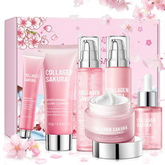 Mopayzer Collagen Sakura gift set box front shows daily hydration routine.