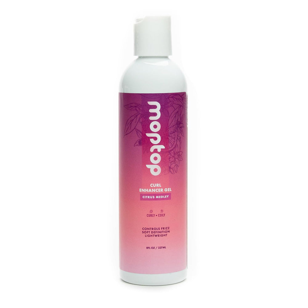 MopTop Curl Enhancer Gel bottle front view for frizz control